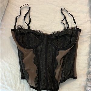 Black Lace Women's Corset Top